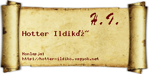 Hotter Ildikó névjegykártya
